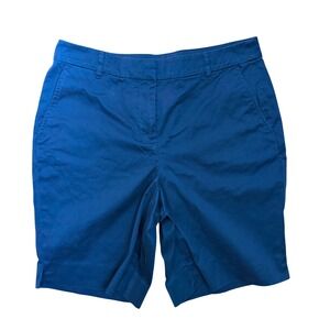 Brooks Brothers Preppy Minimalist Womens Chino Shorts Navy Blue Cotton Stretch 6